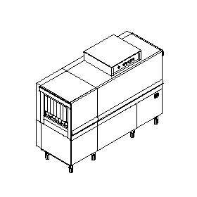 M180 típusú, ipari- nagykonyhai alagút rendszerű folyamatos üzemű mosogatógép