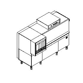 M180A típusú, ipari- nagykonyhai alagút rendszerű folyamatos üzemű mosogatógép