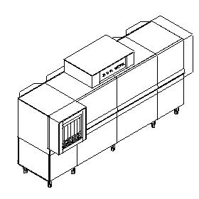 Matic59a típusú, ipari- nagykonyhai alagút rendszerű folyamatos üzemű mosogatógép